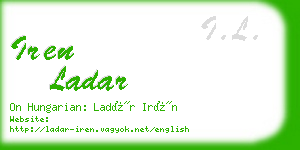 iren ladar business card